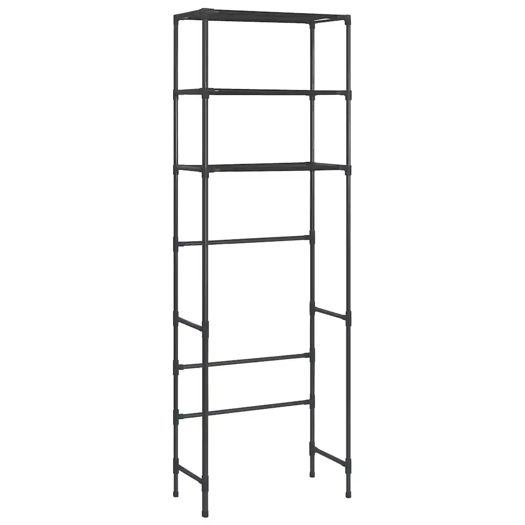 Scaffale per Bagno con 3 Ripiani Nero 53x28x169 cm CFW1002506