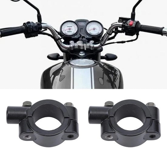 Supporto per specchio universale a 2 pezzi - Viti di fissaggio - Alluminio - Universale - 8 mm/10 mm - Costruzione robusta - Supporto per specchio