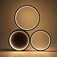 ZMH Lampada da soffitto LED 3 fiamme ad anello telecomando nera per camera letto