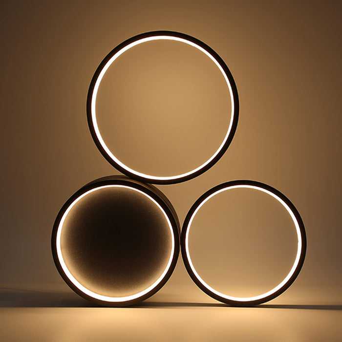 ZMH Lampada da soffitto LED 3 fiamme ad anello telecomando nera per camera letto