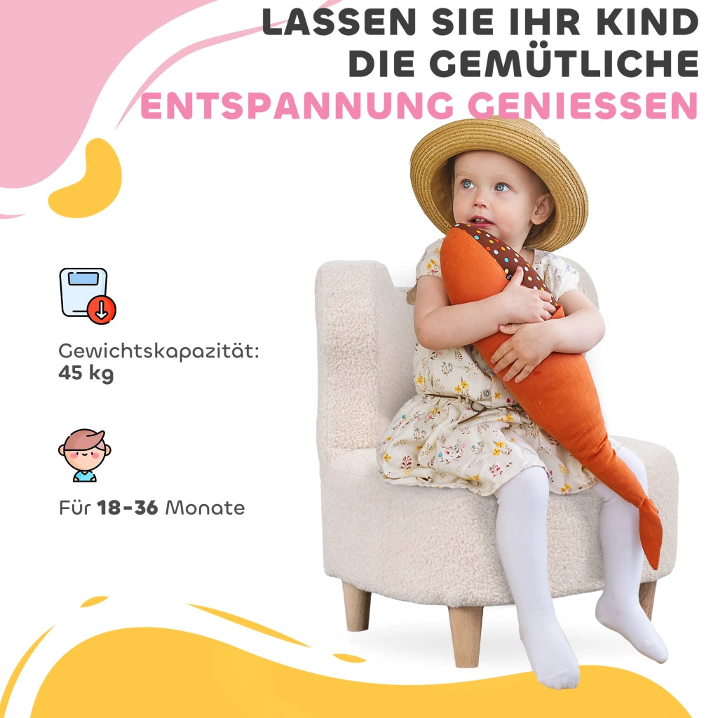 Poltrona per bambini con orecchie da orso ¨C Zephmum ¨C Beige