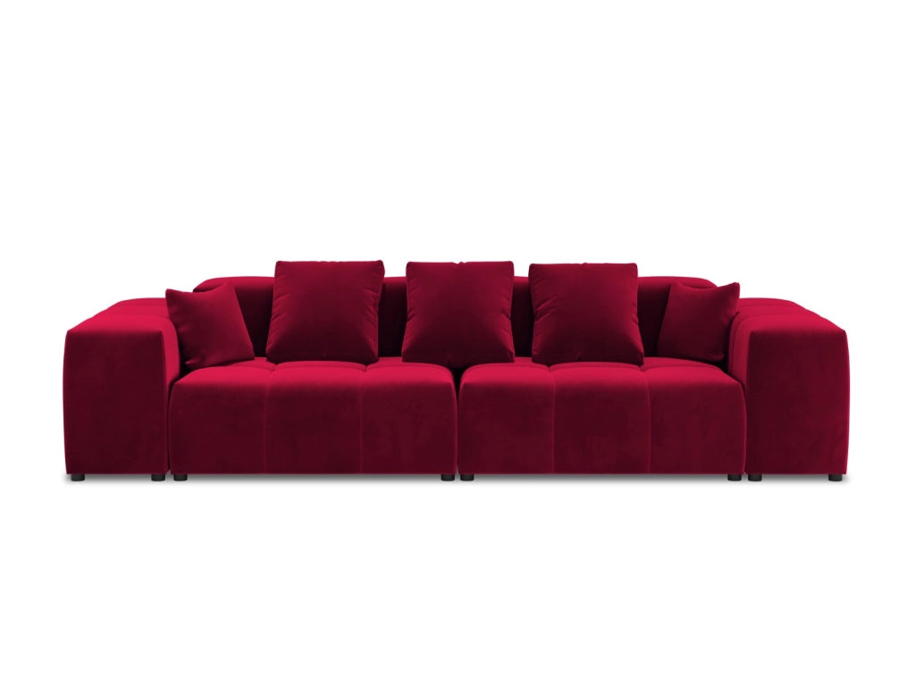 Cosmopolitan Design - Divano modulare "Rome" 3 posti in velluto rosso 