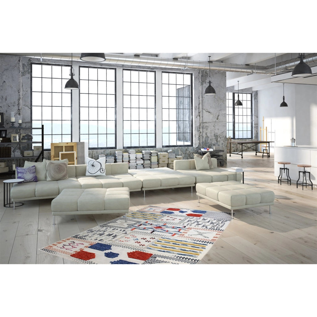 Tappeto Empire 100 in lana avorio e multicolore