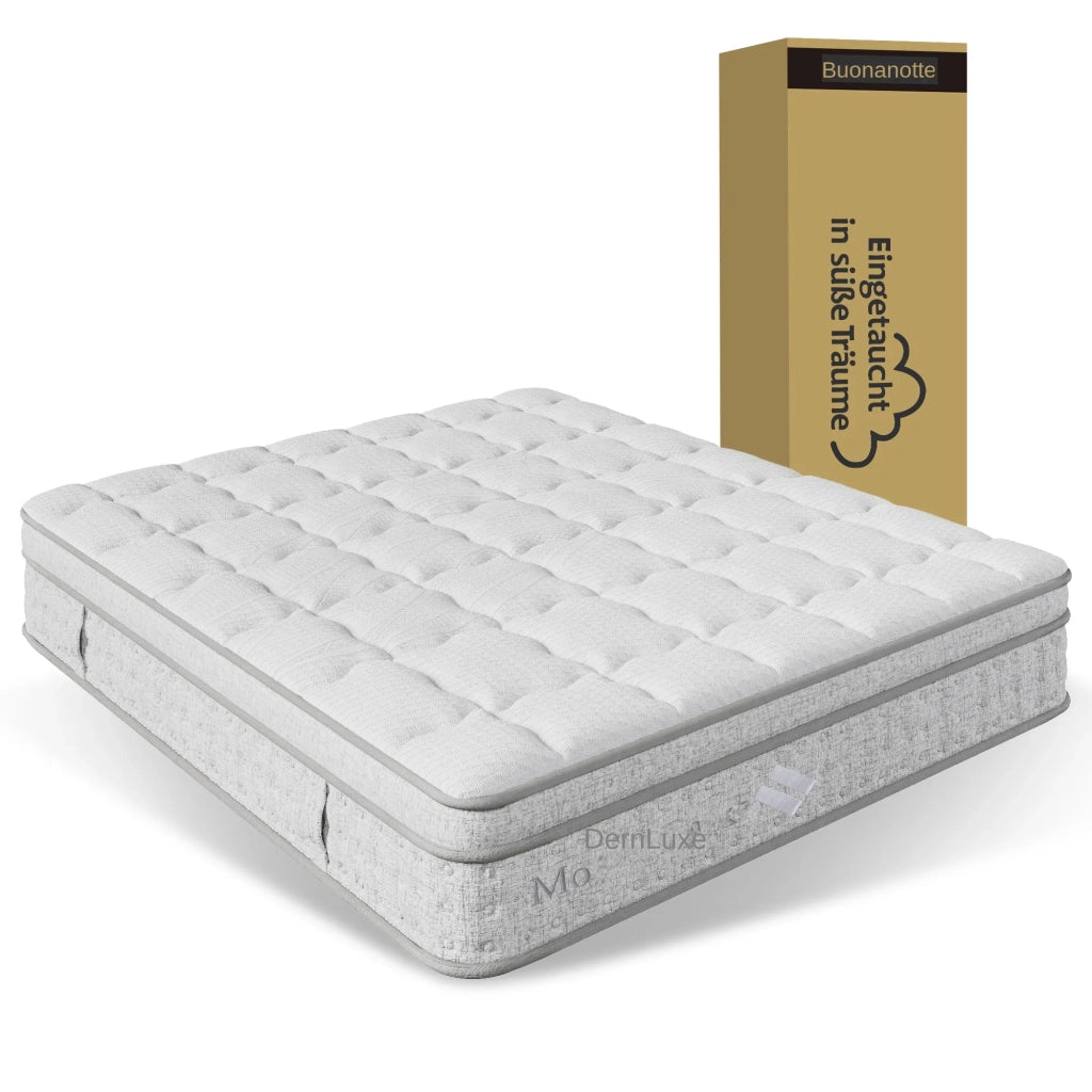 Materasso Ibrido a Molle Insacchettate 7 Zone e Waterfoam Rigidità H3 140x190x25 cm; Bianco