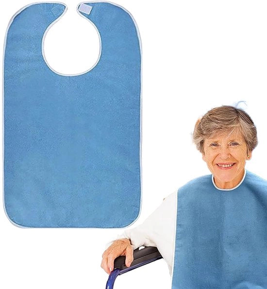 Slabbetji per adulti, slabbetji riciclabili, lavabili e impermeabili in microfibra, protezione per abbigliamento unisex per mamma e papà (blu marino)