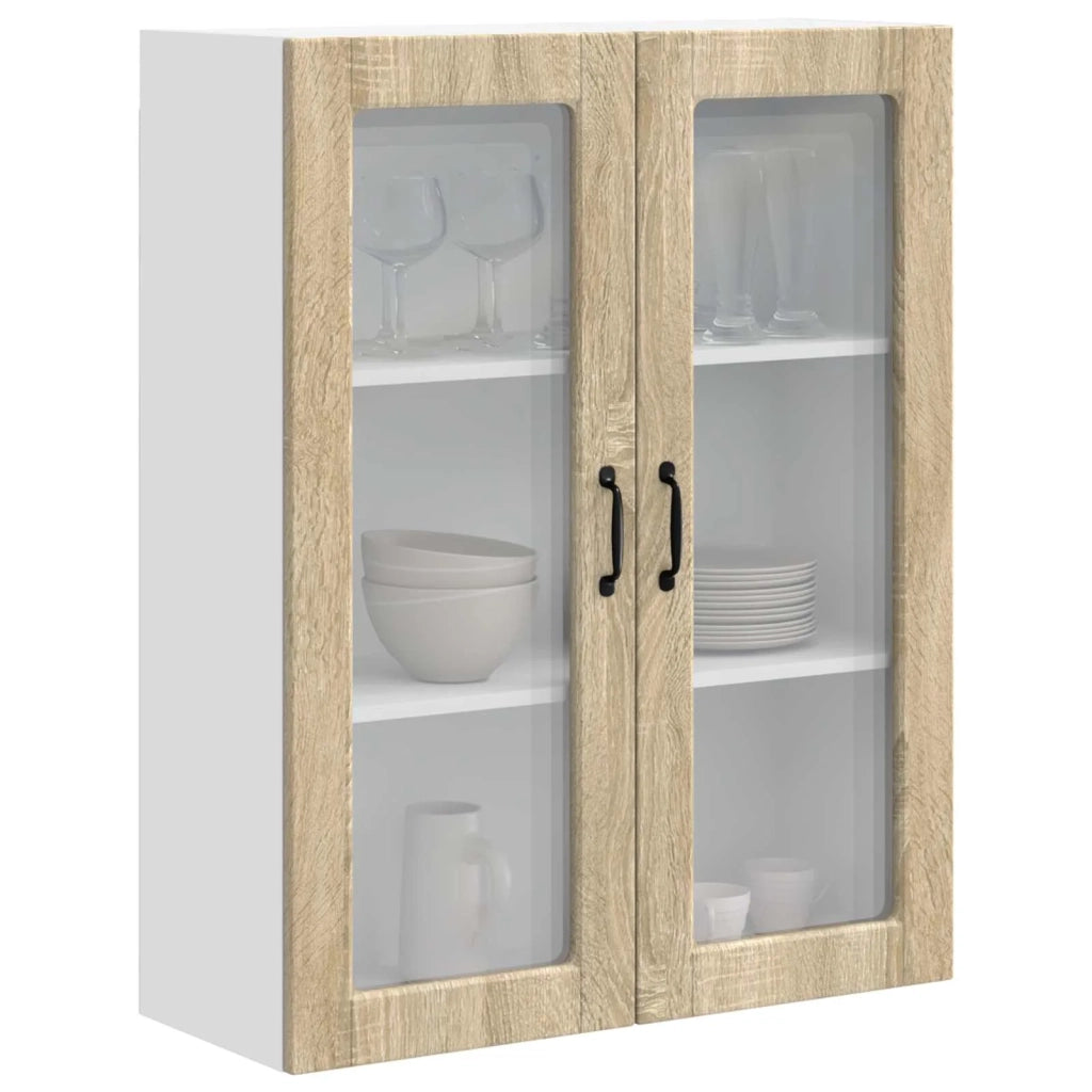 Mobile in vetro da parete PORTO Rovere Sonoma 80 x 31 x 100 cm 885507