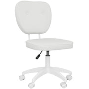 Sedia da Ufficio Giratoria Imbottita in PU ¨C zephmum ¨C Bianco 46x59x82-92 cm