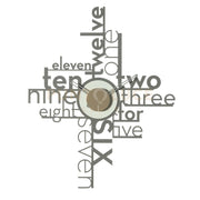 orologio lettering Fango e avorio in Ferro 54X66cmh