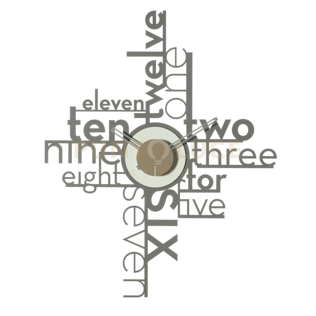 orologio lettering Fango e avorio in Ferro 54X66cmh