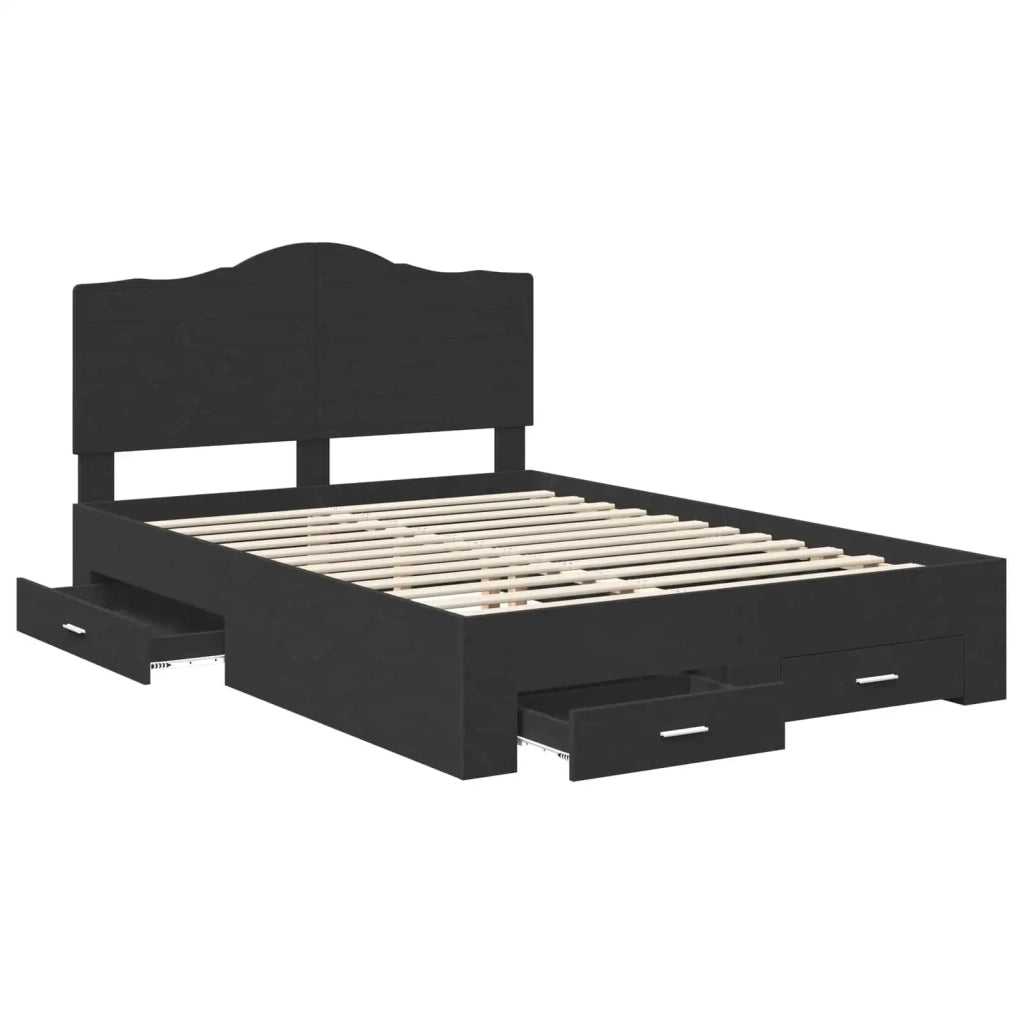 Struttura del letto Nero 140 x 190 cm Legno multistrato