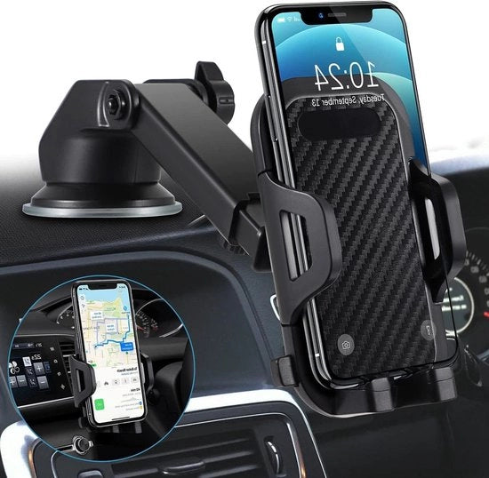 Supporto 3-in-1 per ventilatore e presa di corrente per smartphone mobile con protezione in silicone per l'auto