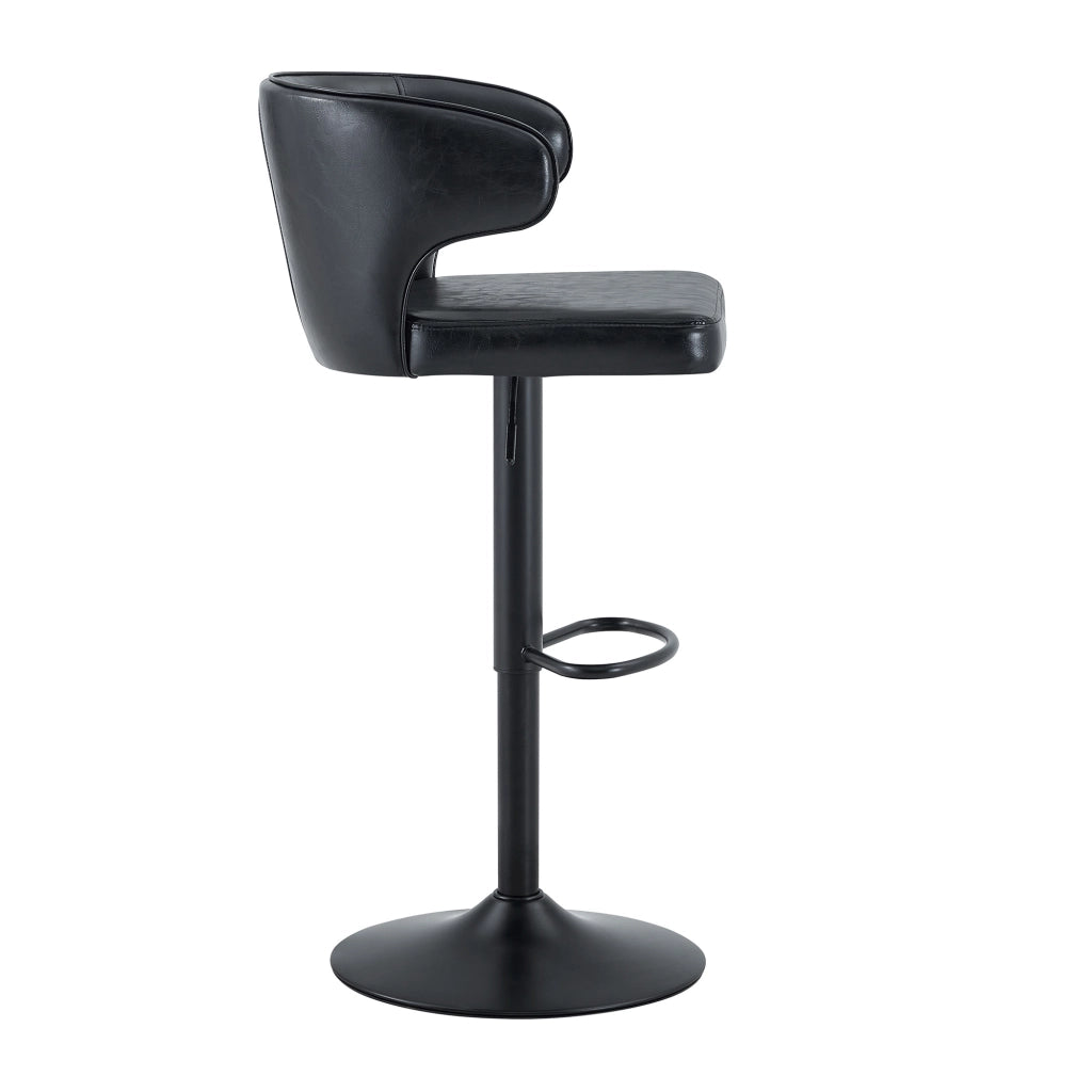 SEDIA BAR Regolabile 85-110 cm Girevole PU Nero