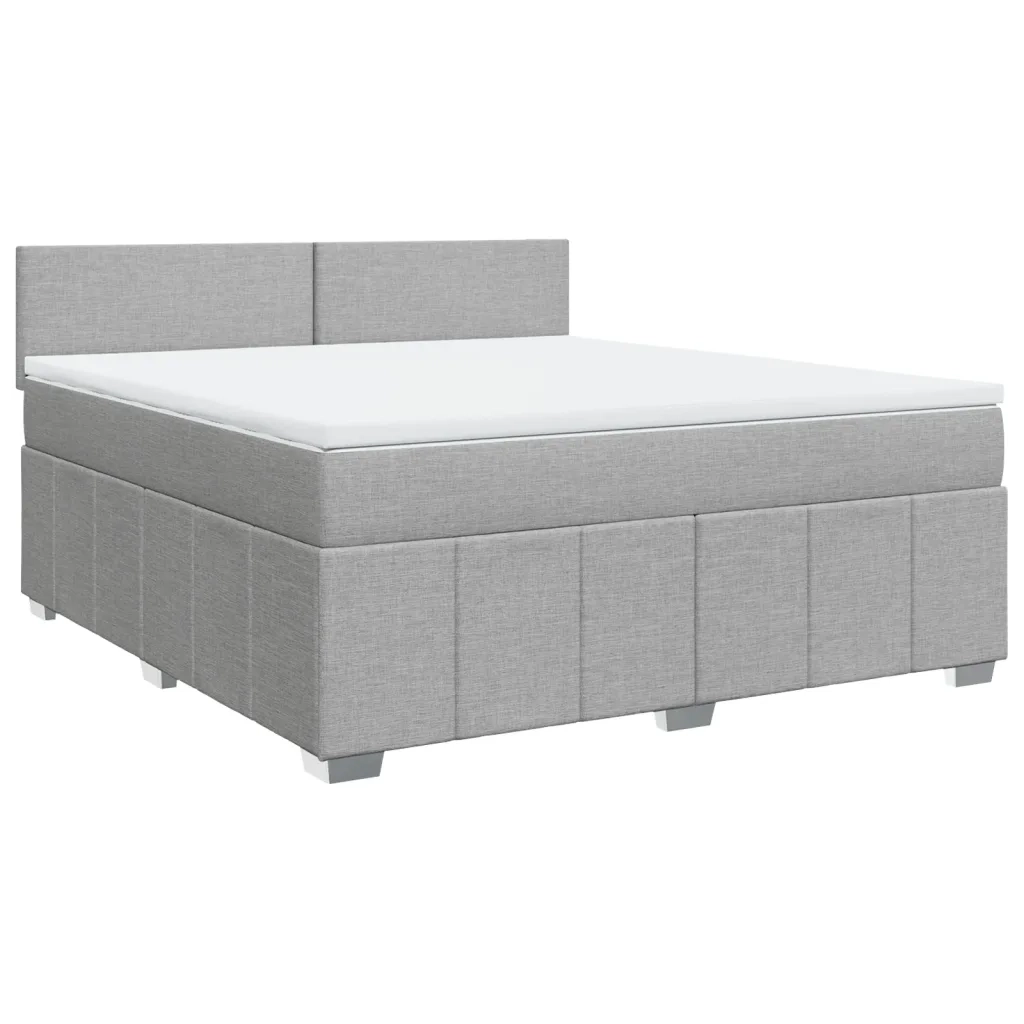 Giroletto a Molle con Materasso Grigio Chiaro180x200 cm Tessuto