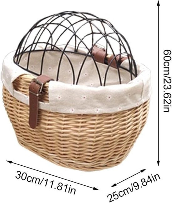 Carrello per cani per bicicletta elettrica - Carrello per cani - Carrello per bicicletta per cani davanti - Carrello per cani con tasca per bicicletta