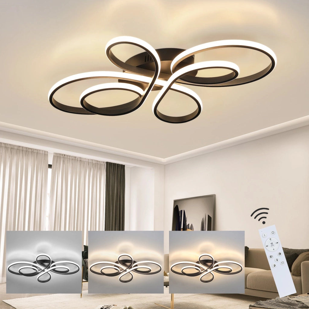 ZMH Lampada da soffitto LED grande dimmerabile 100 cm 90W moderna per soggiorno