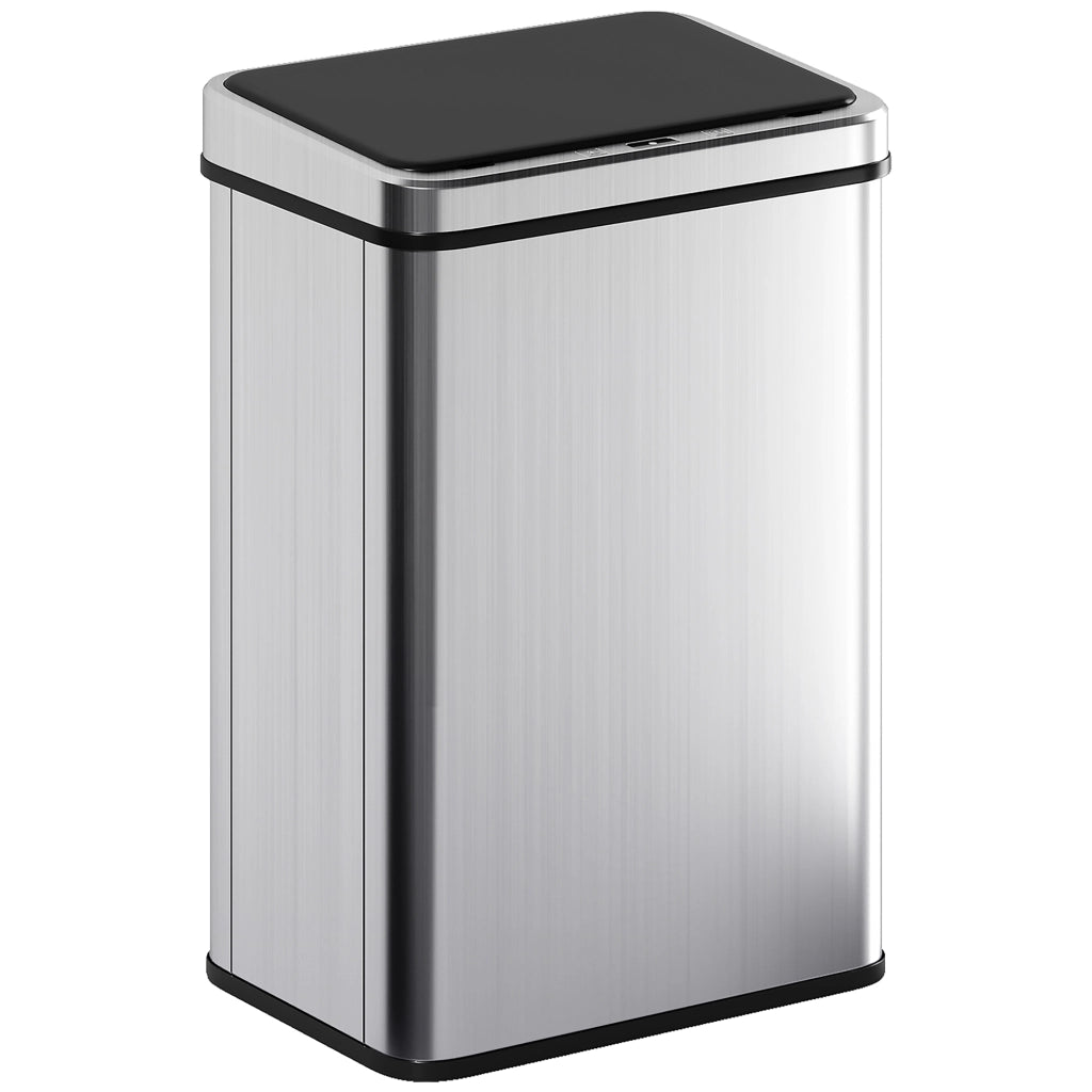 Cestino Automatico 40L in Acciaio Inossidabile ¨C Zephmum ¨C 35,5x26x55 cm Argento