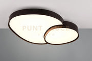 RISE PLAFONIERA A LED 45W 5300lm, 2700 - 6500K FORMA ORGANICA GRANDE NERA CON TELECOMANDO MULTIFUNZIONE L. 77CM DIMMERABILE