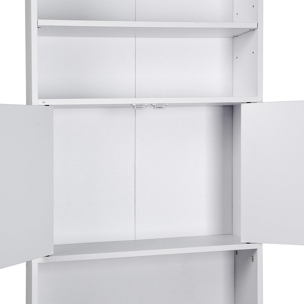Mobile per Lavatrice Mobiletto da Bagno Armadio 2 Ante e 2 Ripiani 63x20x185cm