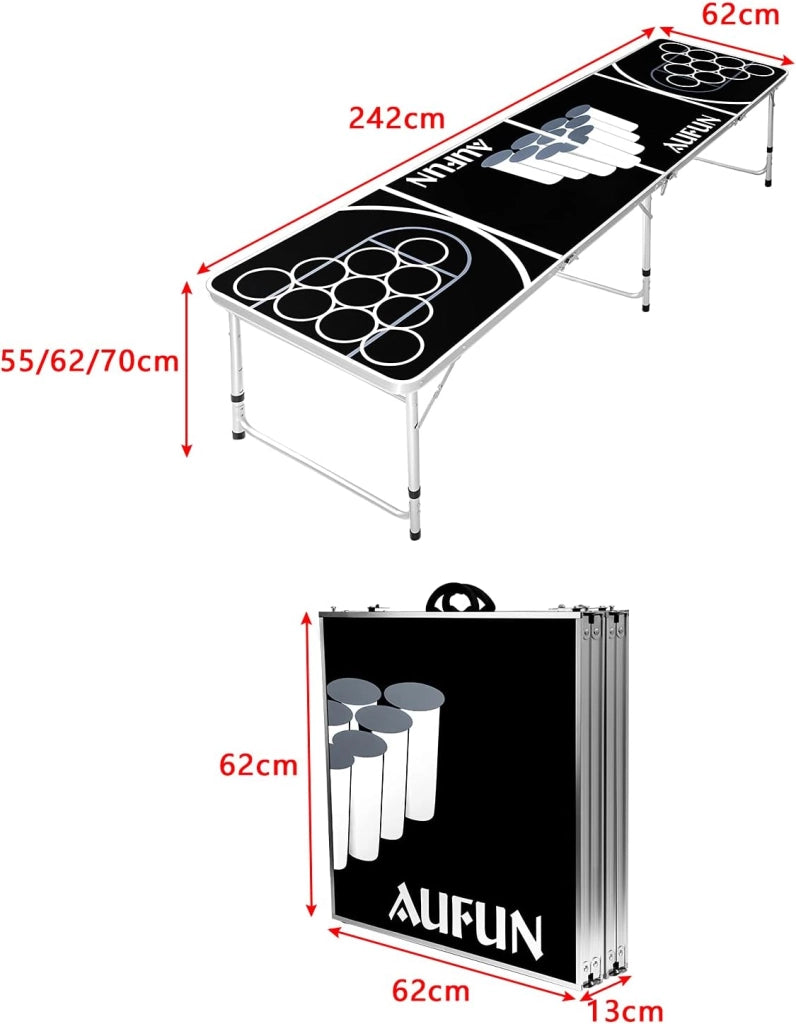 Beer Pong - Set di 100 tazze e 5 palline per giochi di bere, giochi di festa, giochi di lancio e giochi classici