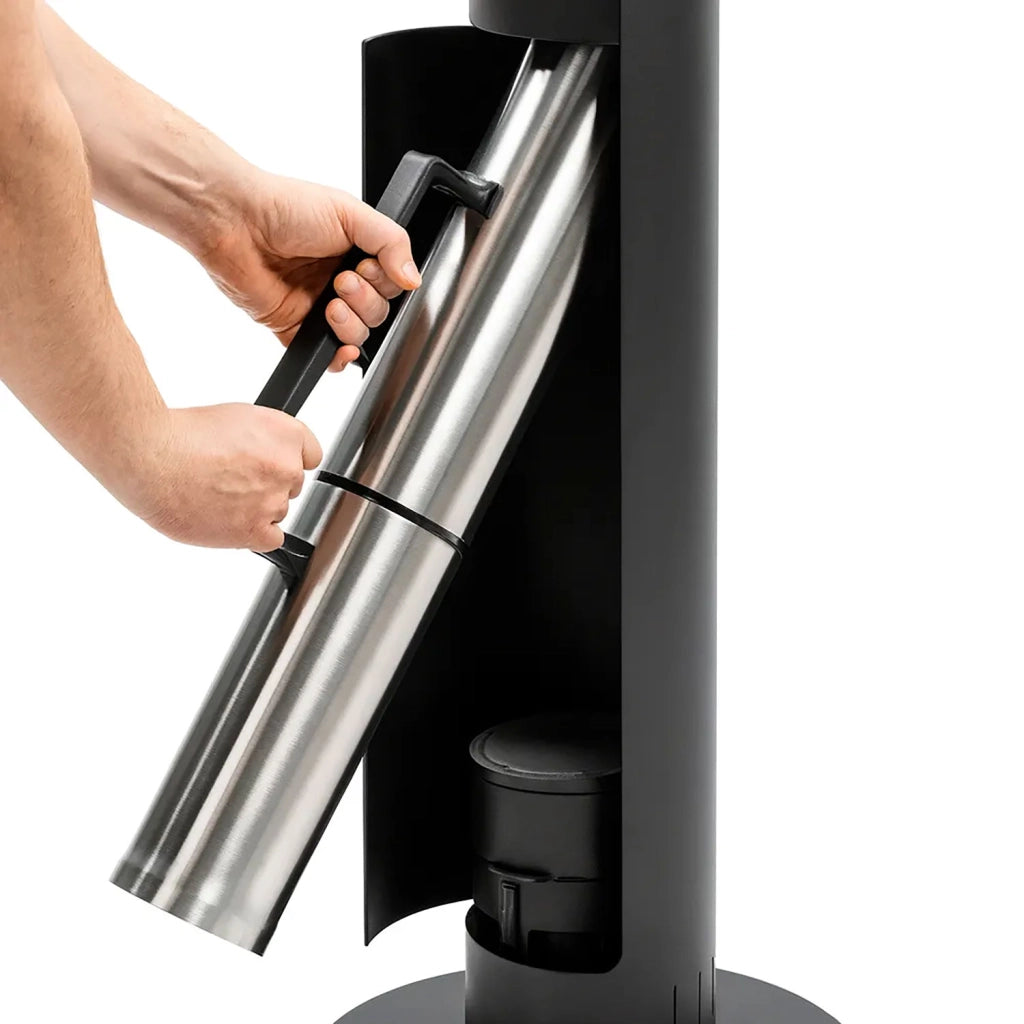 Stufa a Fungo a Pellet Max 7kW Struttura con Vetro Protettivo Lumea Nero