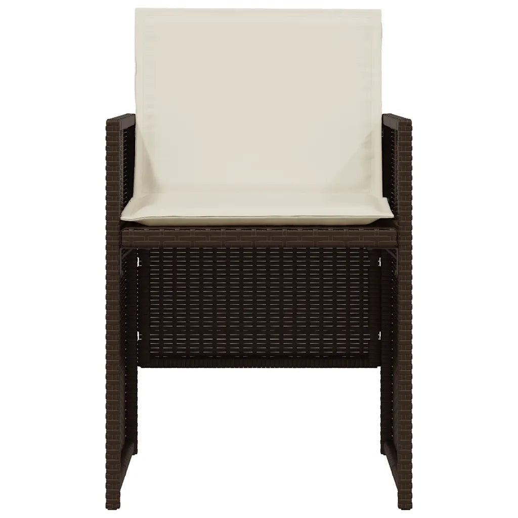 Set BistrÃ² 3 pz con Cuscini Marrone in Polyrattan
