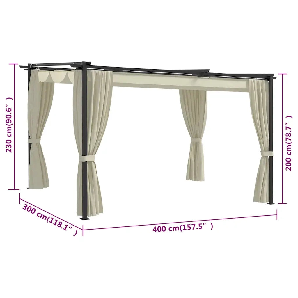 Gazebo 4x3 m Crema 3053420
