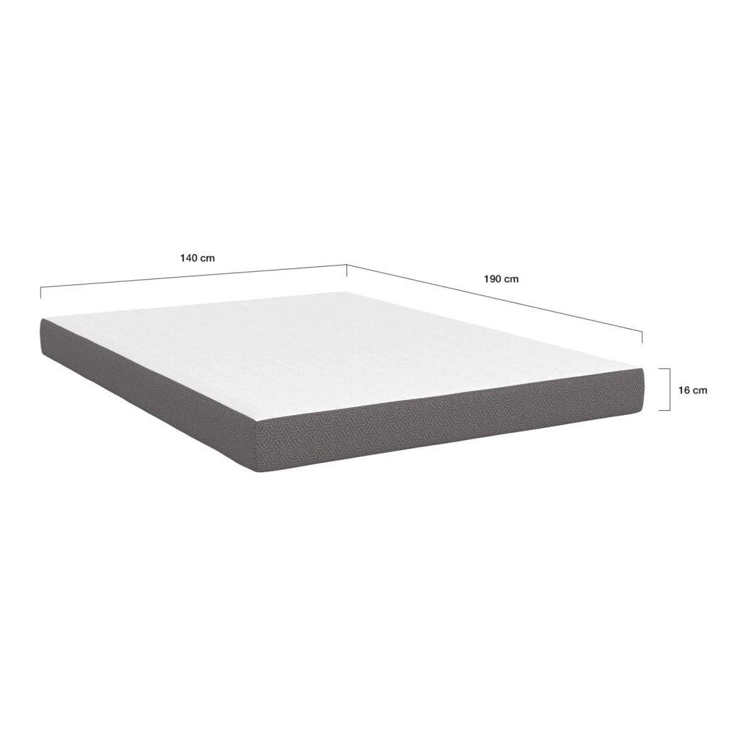 IDMarket - Materasso STELLA in memory foam 140 x 190 cm, spessore 16 cm