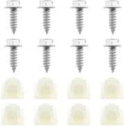 Kit di fissaggio per targa di immatricolazione - 8 pezzi - RVS/Nylon - Set di viti - Diametro 6 mm - Lunghezza 18 mm - Adatto per auto/truck - Viti per targa di immatricolazione