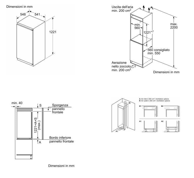 Bosch Serie 2 KIL42NSE0 monoporta Da incasso 187 L E Bianco