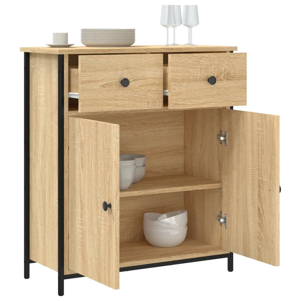 Credenza Rovere Sonoma 70x30x80 cm in Legno Multistrato 835525