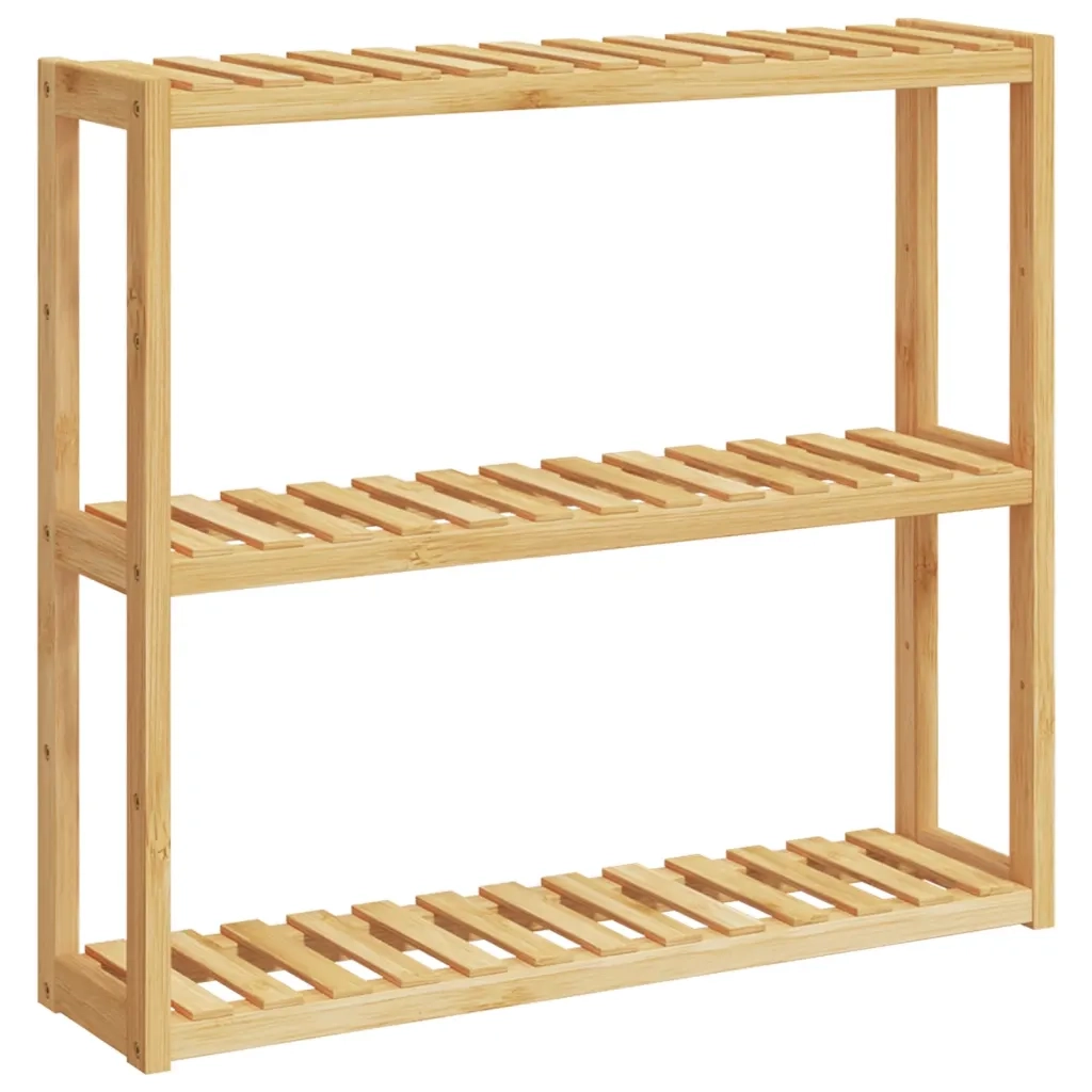 Mensola da Bagno 3 Ripiani Montaggio a Parete 60x15x54cm Bambùcod mxl 108361