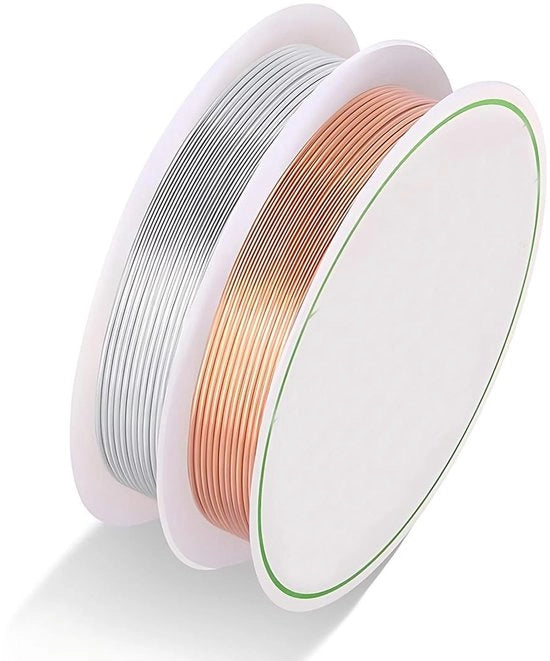 Cavo di rame 0,2 mm - Cavo decorativo - Cavo elastico - Materiale per artigianato - Materiale per fai da te - 2 bobine