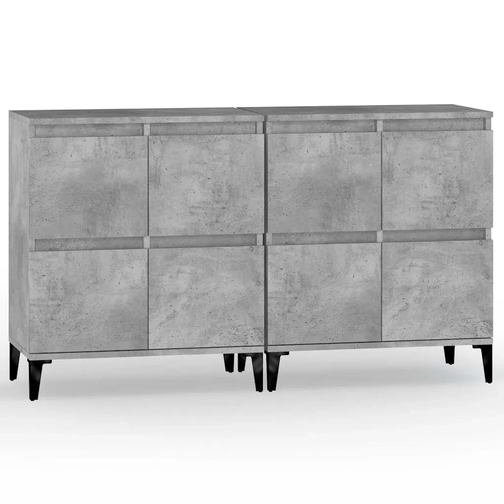 Credenze 2pz | Madia | Buffet da pranzo | Armadio da pranzo Grigio Cemento 60x35x70 cm in Legno Multistrato