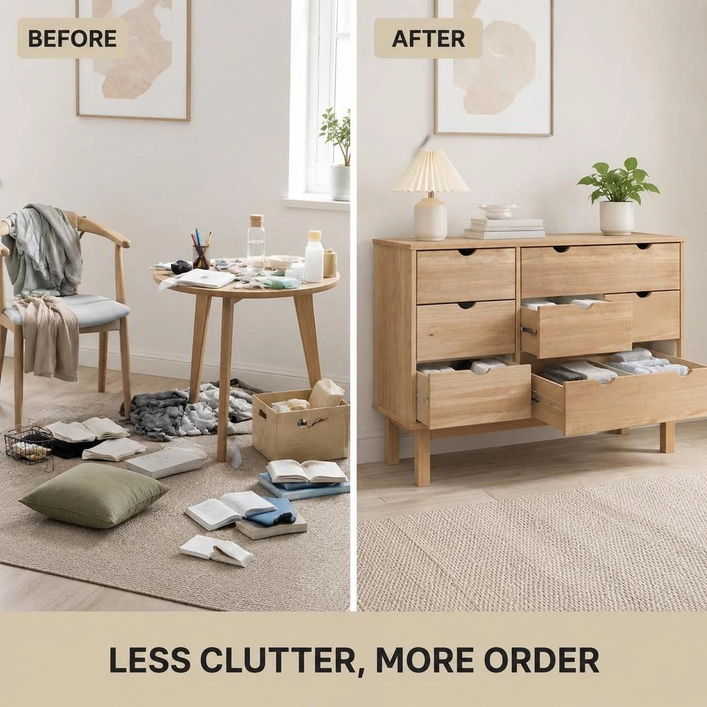 OTTA Drawer Unit 111x43x73.5 Cm Solid Pine Wood