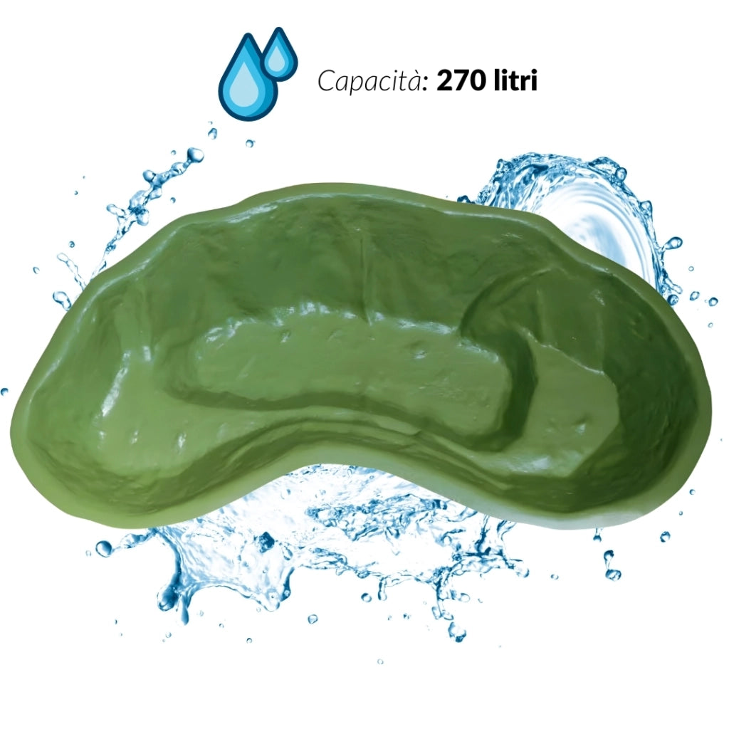 Laghetto da giardino nemi da litri 270 dimensioni 185x115xh36 cm