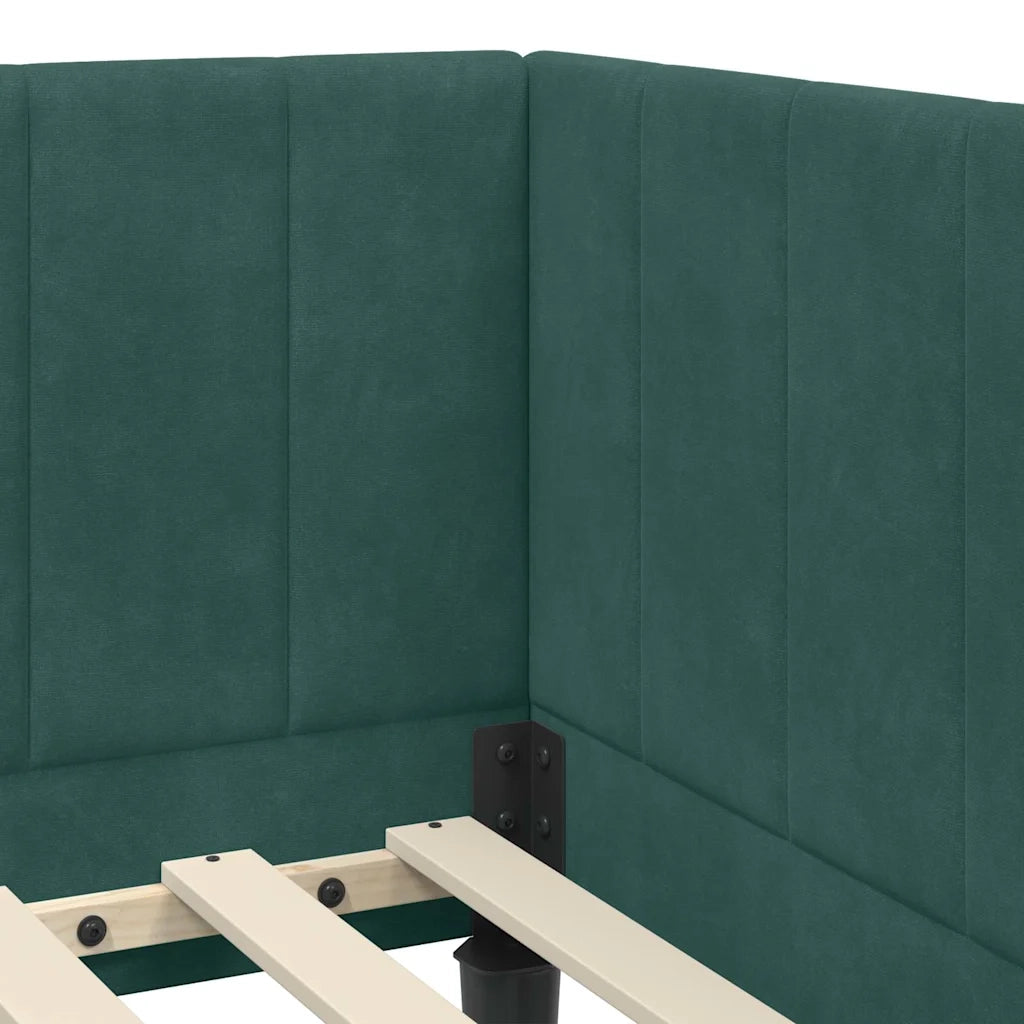 Struttura Letto Angolare con Materasso 2 pcs Verde Velluto 3393880