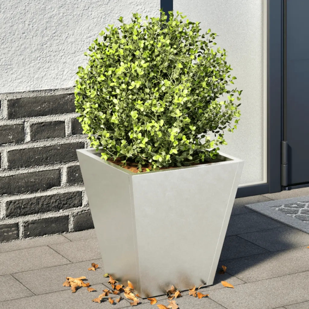 2 pz Fioriere | Cassetta per fiori | Vaso da Giardino 30x30x30 cm in Acciaio Zincato