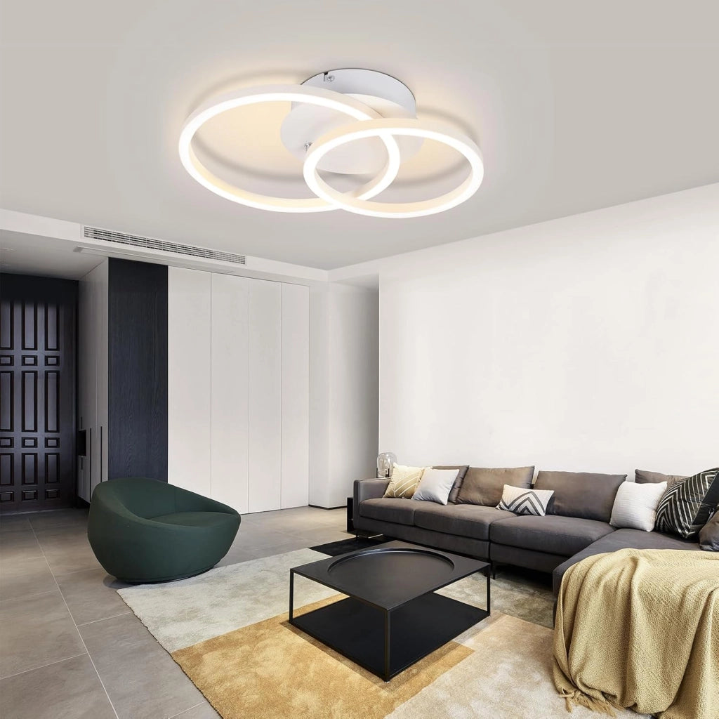 ZMH Lampada da soffitto plafoniera LED rotonda moderna 24W 3000K per soggiorno corridoio