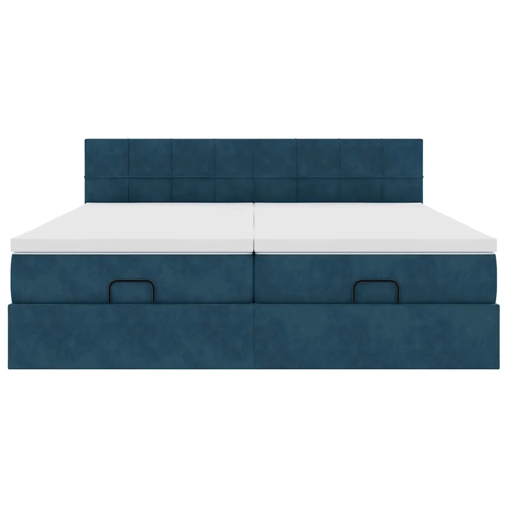 Struttura Letto Pouf con Materassi 200x200 cm Velluto 3312084