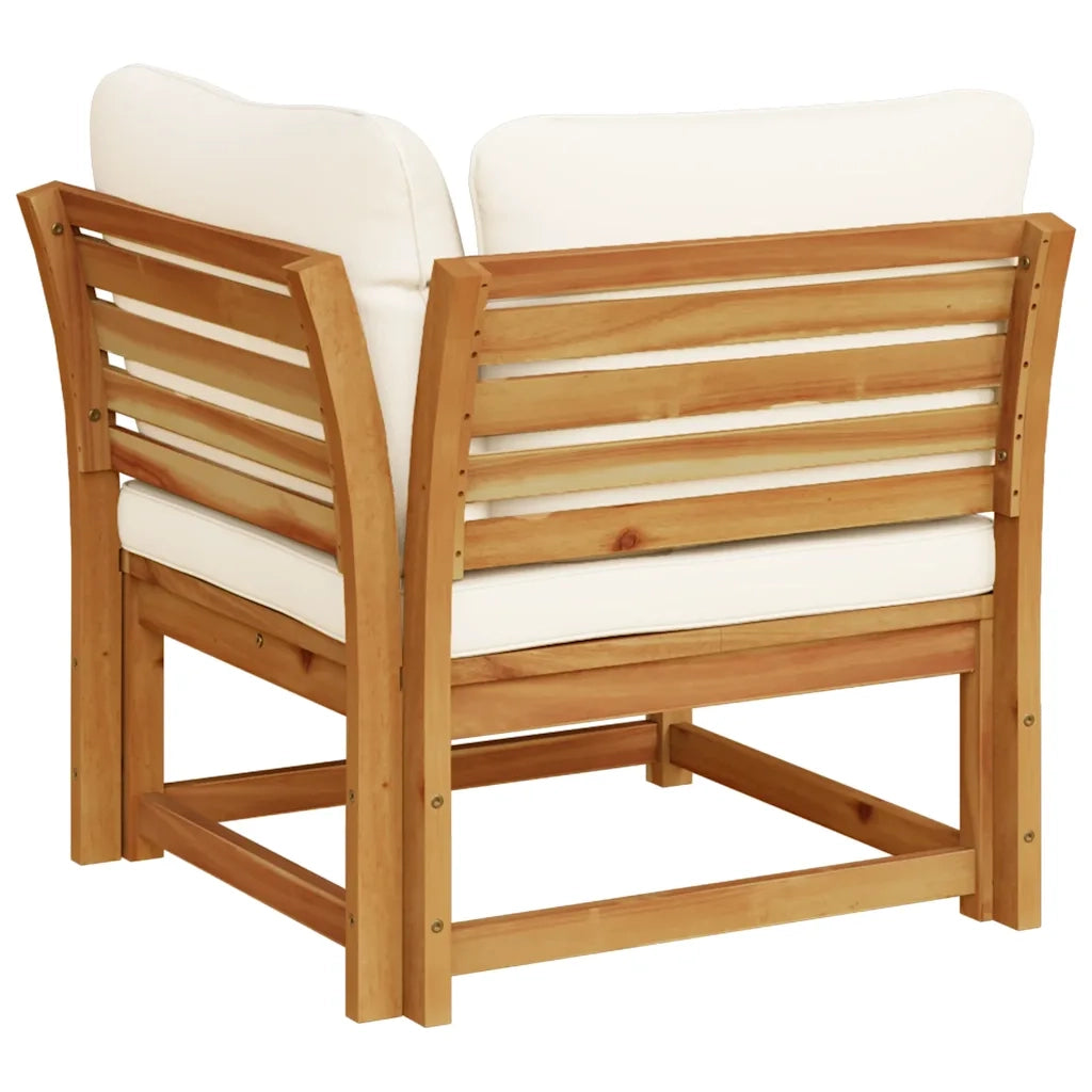 Divano Angolare Giardino con Cuscini-Sofa da Giardino-Divanetto da esterno 73x73x65cm Massello Acacia 707672