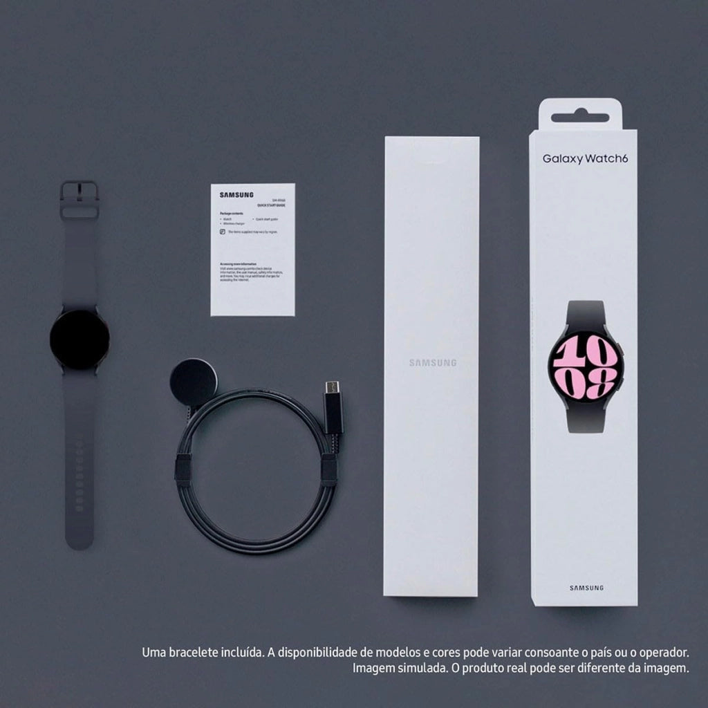 Samsung Galaxy Watch6 44mm, Smartwatch Analisi del Sonno, Monitoraggio Benessere, Batteria a lunga durata, Bluetooth, Ghiera Touch in Alluminio, Graphite (Ricondizionato)