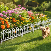 Lawn Edging, 17 Pieces, White, 10 M, PP