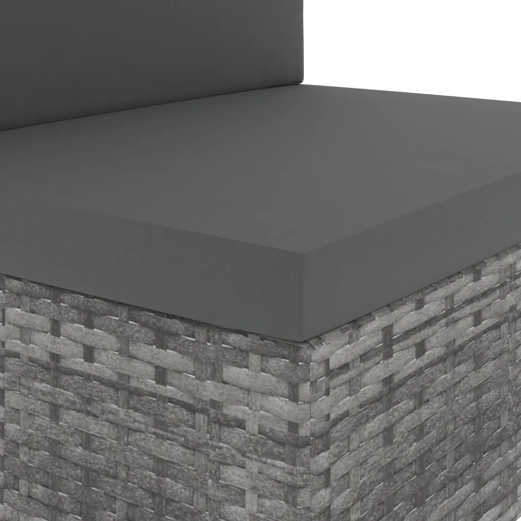 Set Divani da Giardino 10 pz in Polyrattan Grigio cod mxl 43458