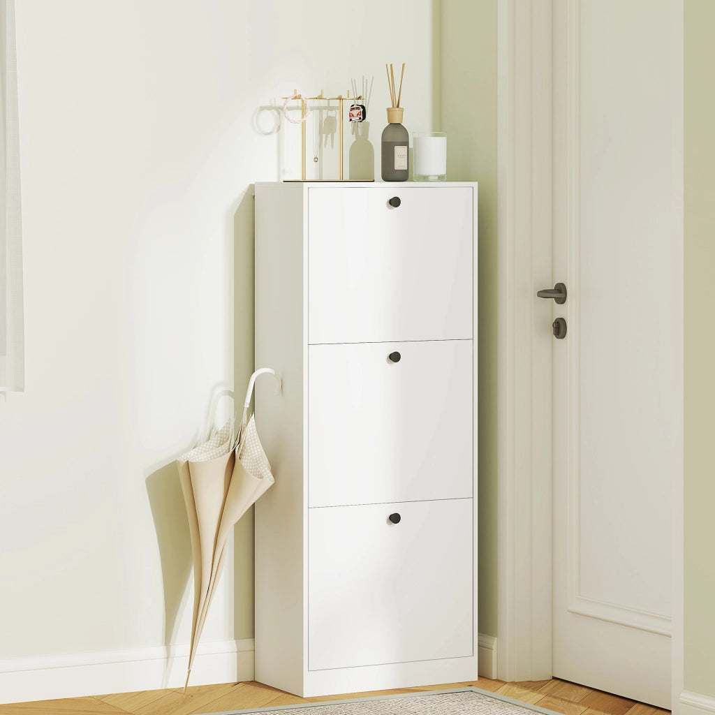 Scarpiera con 3 Cassetti ¨C Zephmum ¨C Bianco 60x30x48