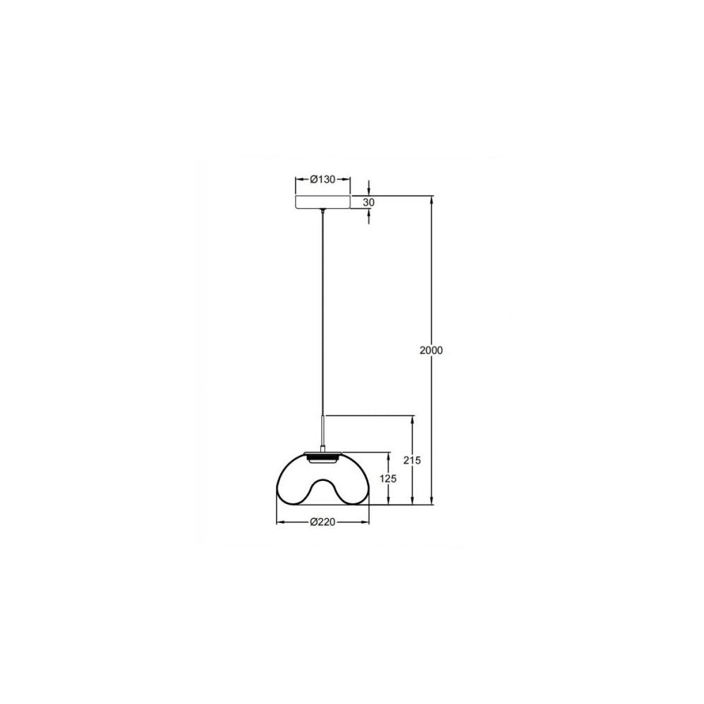 Brena - Lampada a sospensione singola cognac di Fabas Luce - Led 10W dimmerabile - Lampada da soffitto - Diametro 22cm