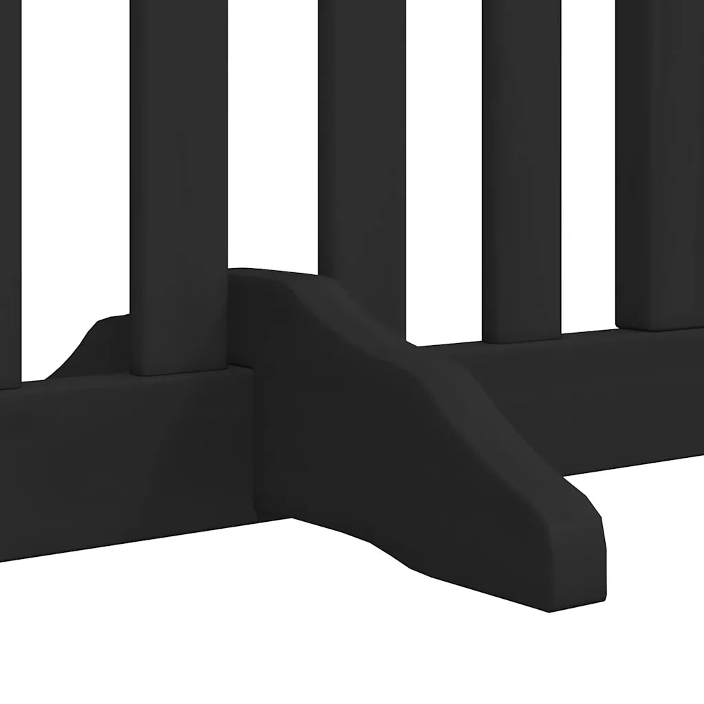 Cancello Cani Porta Pieghevole Nero 10 Pannelli 800 cm Pioppo CFW5306392