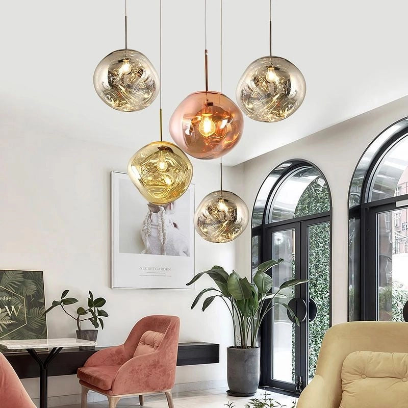 Lampada Da Soffitto Pensile Di Vetro Gold APP331-1CP