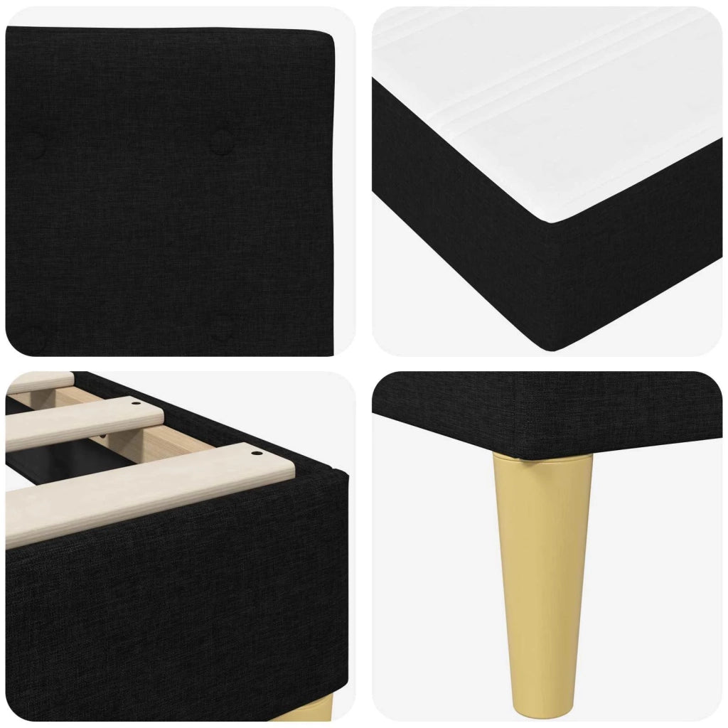 Struttura letto con materasso Nero 100 x 200 cm Tessuto