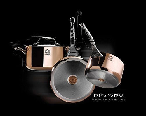DE BUYER 624732 Prima Matera Wok in Rame con 2 Manici 32 cm Induzione Acciaio Inox colore Rame - Argento