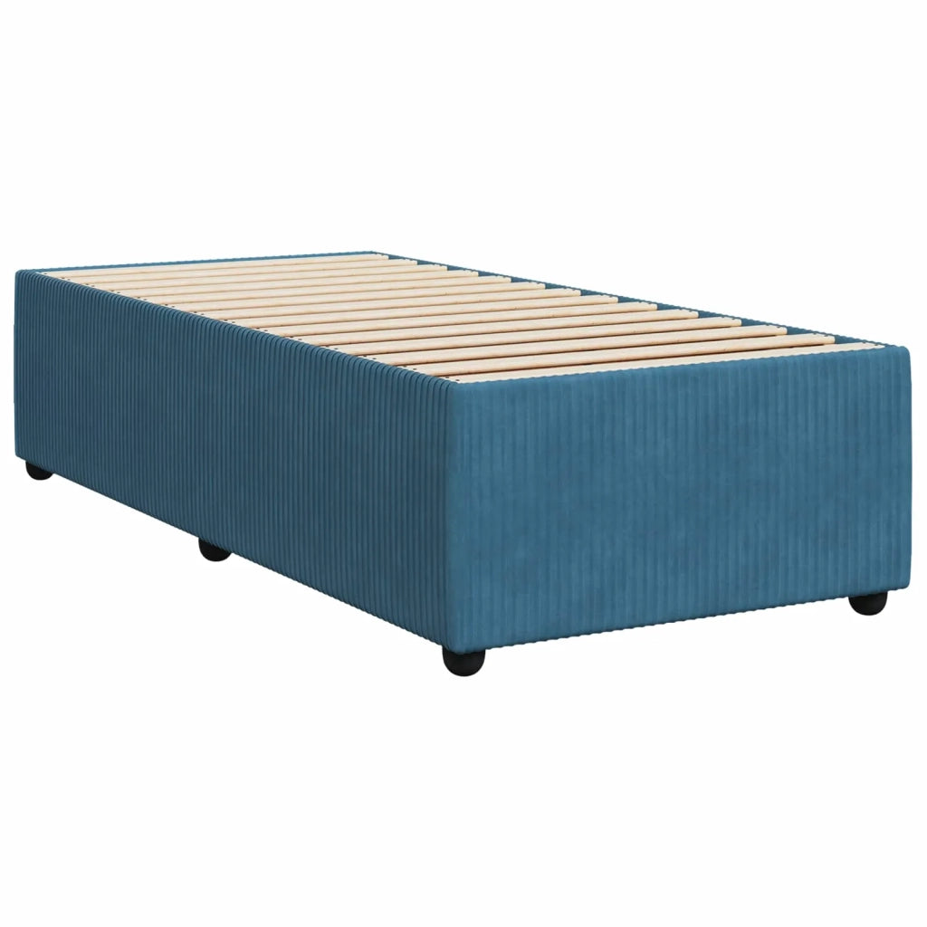 Letto box spring con materasso Blu 80 x 200 cm Velluto 3453039